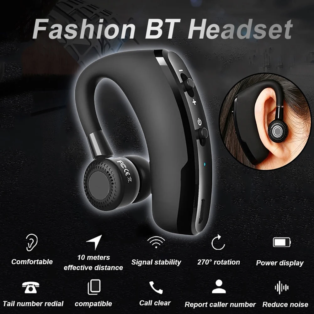 V9 Headphone Handsfree Headset Earphone Bluetooth Wireless Earbud With HD Microphone With Mic For Driver Sport