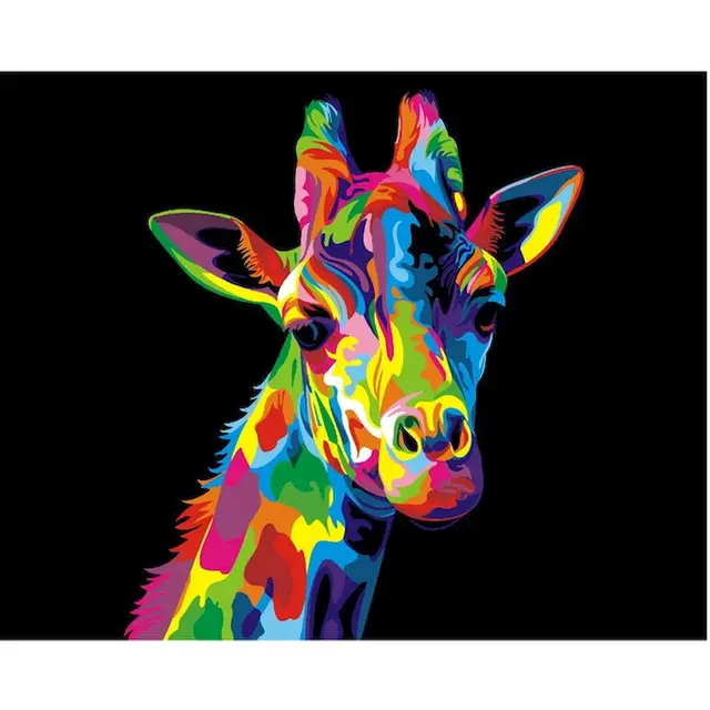PhotoCustom DIY Paint By Numbers Animals For Adults Picture By Numbers Colorful Cat Acrylic 60x75cm Modern Home Decor 994707