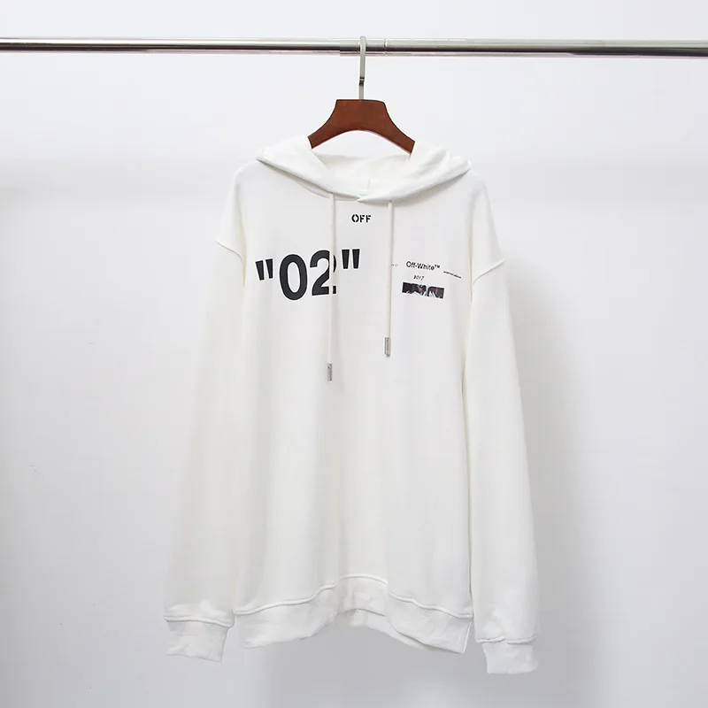 Классические off-white зимние новые цифровые 02 женские мужские толстовки с капюшоном