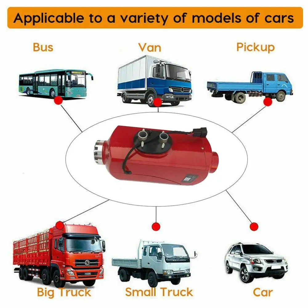 12 В 3 кВт подогреватель воздуха, дизель-нагреватель стояночный нагреватель воздушный обогреватель автомобильный Грузовик Лодка Универсальный Воздушный обогреватель красный
