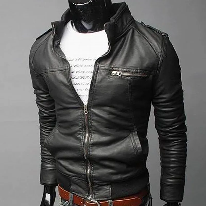Men's Locomotive Coat  Jacket  Spring  Jacket Men 2020 Fashion  Leather Windbreaker Coats Motorcycle Leather  Motorcycle Jacket 2