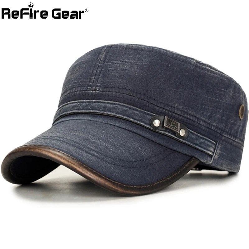 ReFire Gear Регулируемая Военная шляпа мужская Повседневная модная помытая плоская