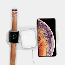 3 в 1 Qi Беспроводное зарядное устройство для Iphone X XS Max XR samsung S9 S8 быстрая Беспроводная зарядная площадка для Airpods Apple Watch 4 3 2 iWatch