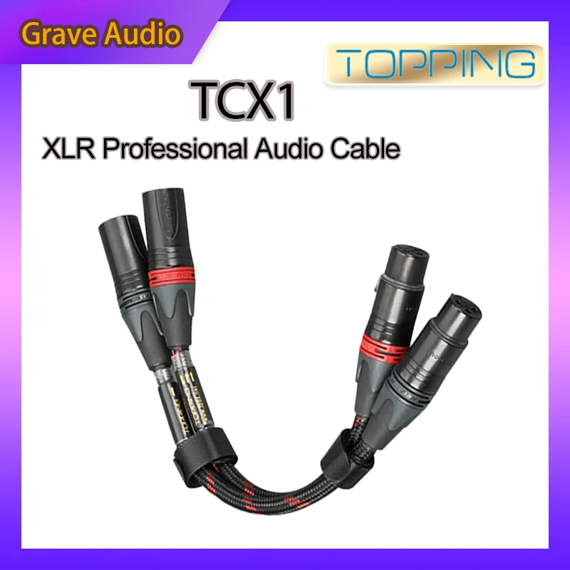 TOPPING TCX1 / 125cm / XLRケーブル2本 6N単結晶銅 Topping XLR バランスケーブル 125cm 1.2m XLRオス - XLRメス 2