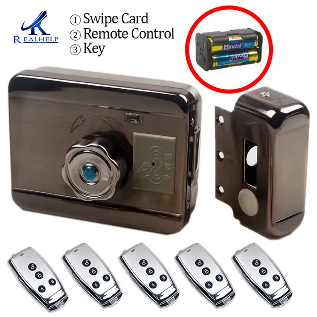 AA יבש סוללה קל להתקין חכם מנעול RFID אלקטרוני לוקר דלת מנעול אלחוטי Rfid אלקטרוני סוללה קרבה כרטיס מנעול|Access Control Kits|  