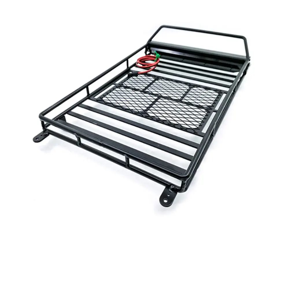 

Metal Roof Rack Luggage Carrier with 36 LED Spotlight bar For 1/10 RC Crawler Traxxas Trx4 RC4WD Wrangler Axial Scx10