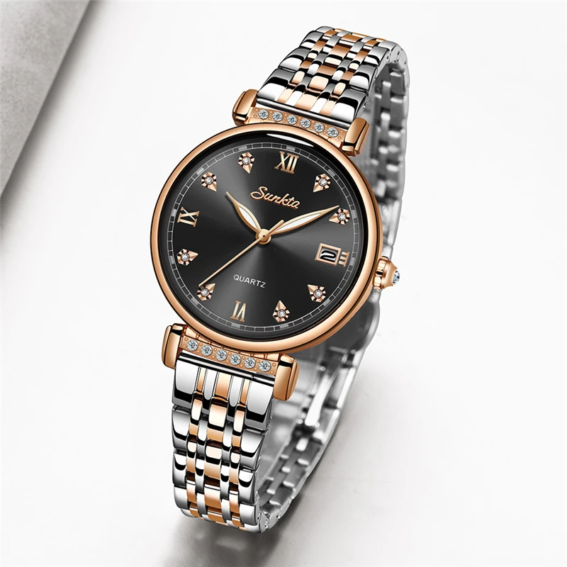 Relogio Feminino SUNKTA New Women Watch Top Luxury Brand Creative Design Steel Women's Wrist Watches Female Clock Montre Femme