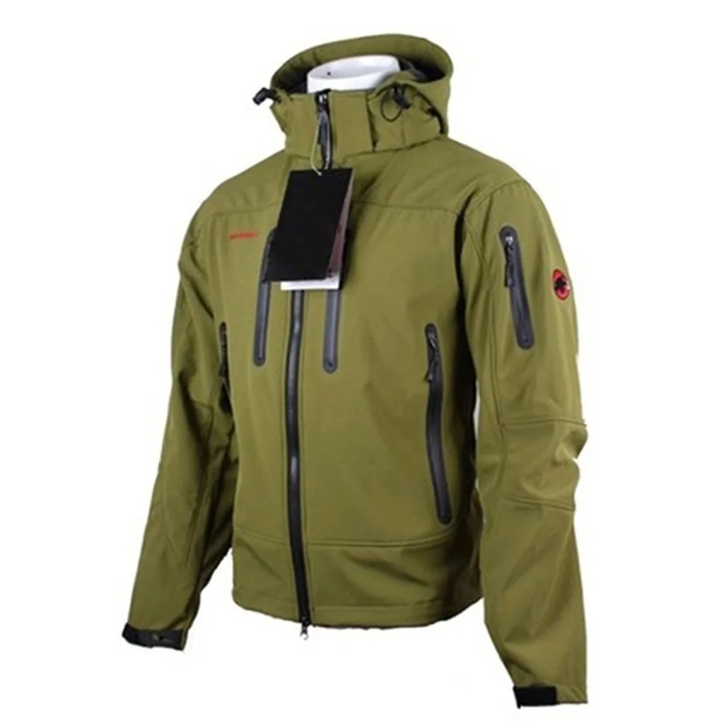 Softshell Jacket Men Windproof Waterproof Jacket Winter Hooded Windbreaker Rain Coat Soft Shell Jacket Trekking Hiking Coat