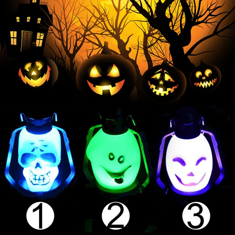 Portable LED Luminous Skull Mini Night Light Lamp For Halloween Decoration
