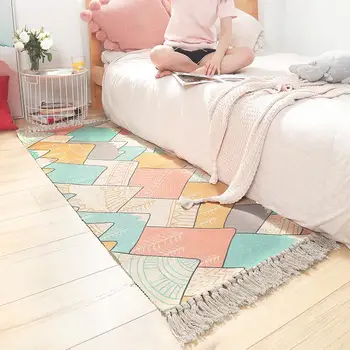 

Multi Size Hill Bedroom Decorative Mat Cotton Carpet Fresh Contracted Kitchen Dining Room Carpet Decoration Floor Sofa Home