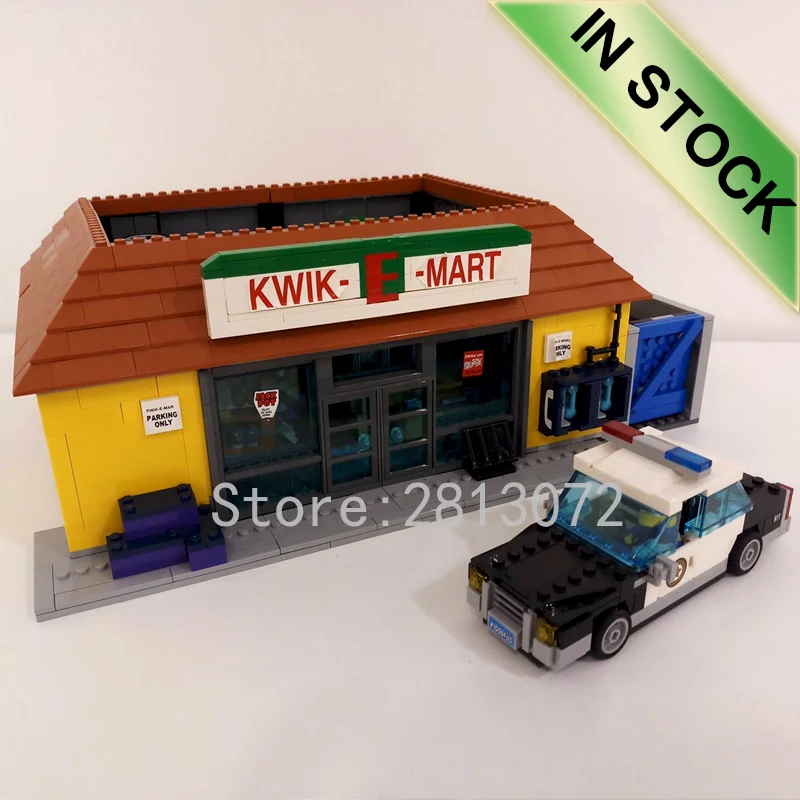 16004, конструктор, мультяшный дом Kwik-E-Mart, 2232 шт., модель 71016, уличный вид, строительные наборы, блоки, кирпичи, обучающие игрушки