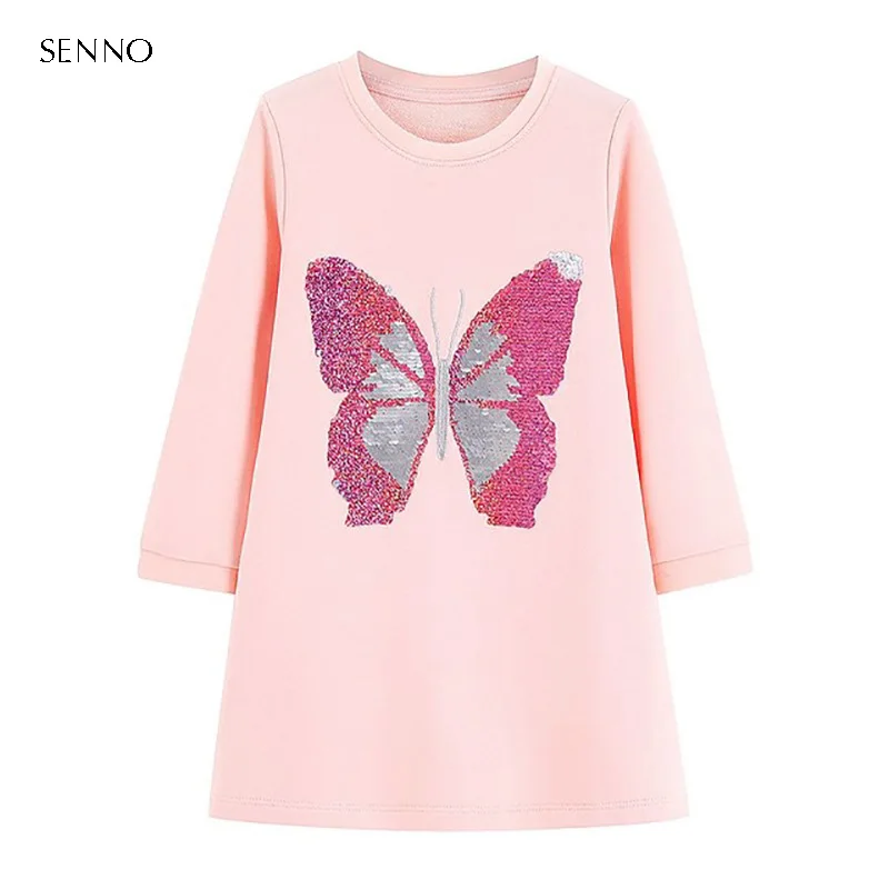Kids Dresses for Girls Clothing Cotton Long Sleeve Baby Girls Dress Glitter Sequin Princess Dress Costume for Kids Clothes