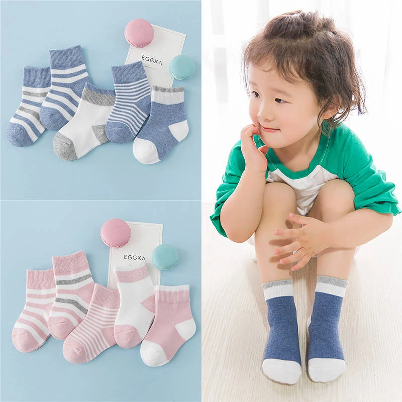 Calcetines antideslizantes para niños y niñas de 1 a 8 medias tobilleras de tubo medio, 5 pares|Medias| - AliExpress