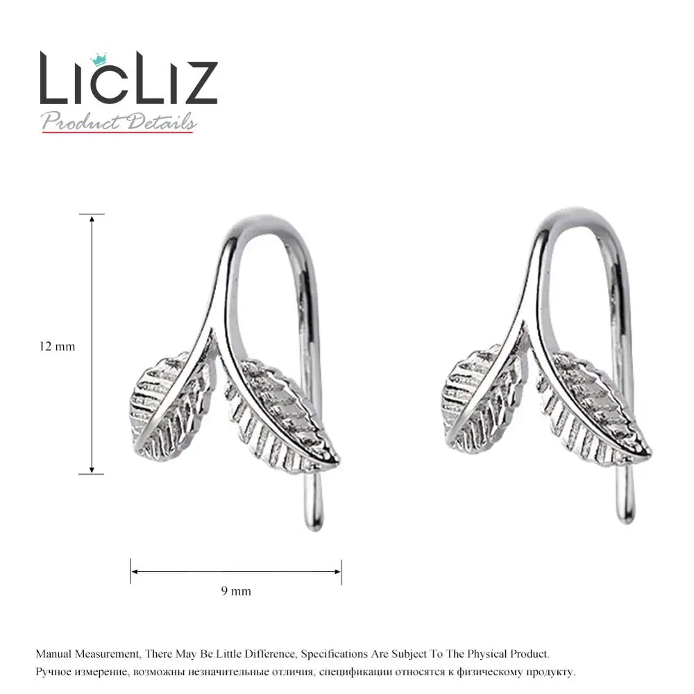 LicLiz 925 пробы серебряные Простые серьги-гвоздики в форме листа для женщин серьги-Крючки серебряные 925 ювелирные изделия Brincos Femme подарки LE0638