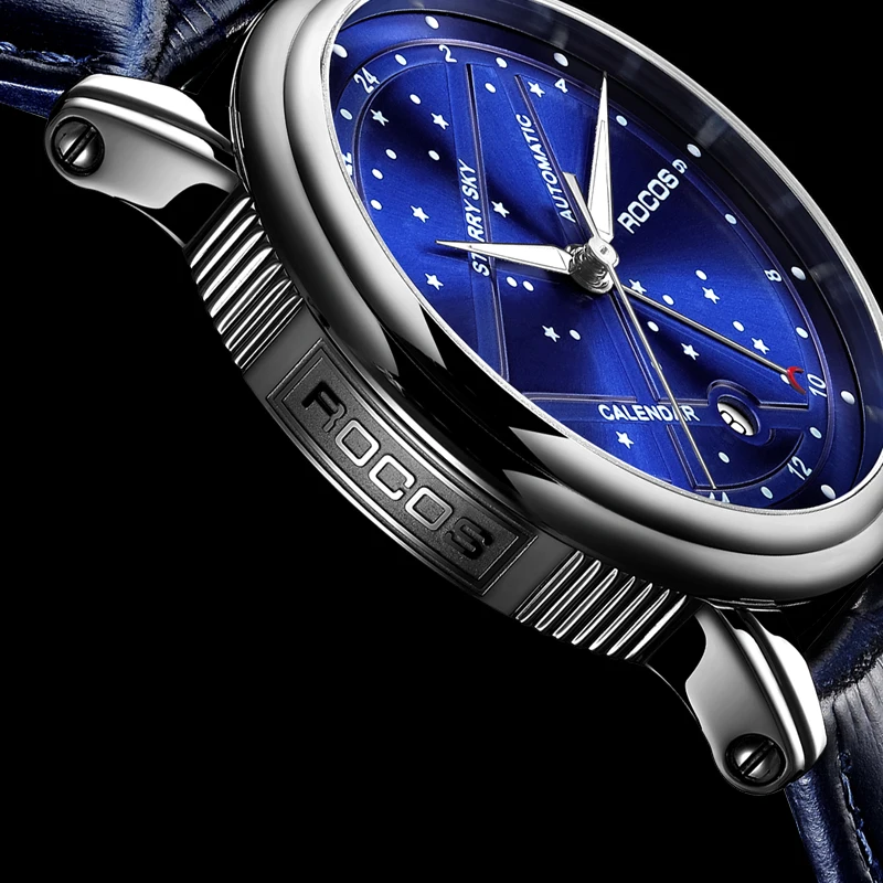 ROCOS Men's Automatic Mechanical Watch New Luxury Night Sky Watch Waterproof Sport Date Luminescence Sapphire WristWatch R0108