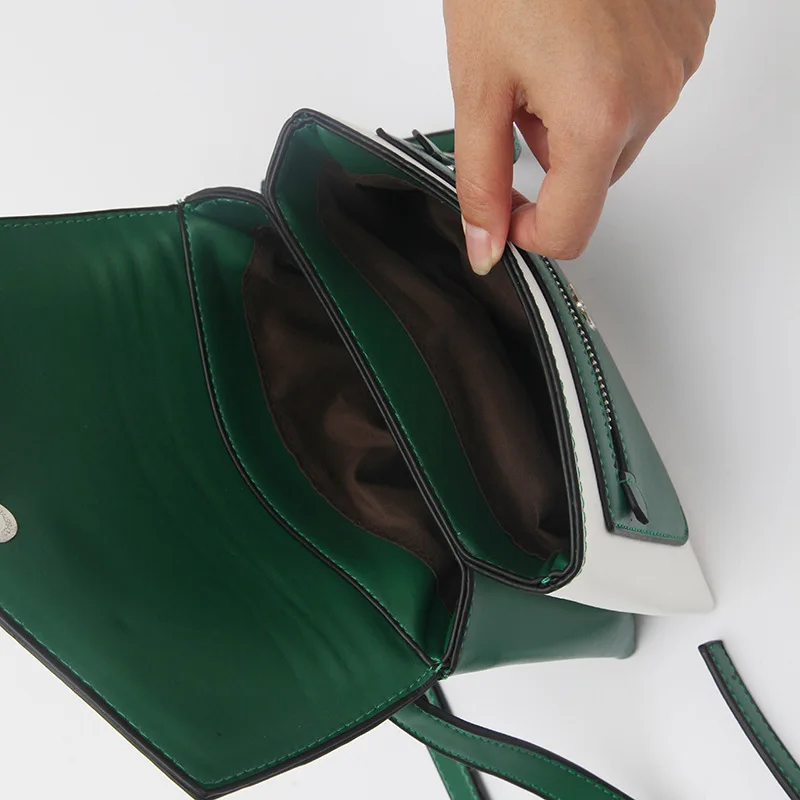 

2019 New Style Double Bib Document Bag Magnetic Snap Retro Shoulder Hand WOMEN'S Bag