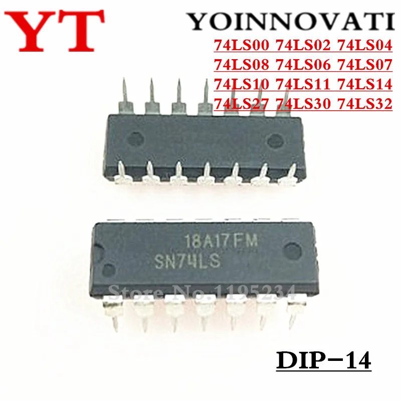 100 шт. 74LS00 74LS02 74LS04 74LS08 74LS06 74LS07 74LS10 74LS11 74LS14 74LS27 74LS30 74LS32 DIP-14 | Электронные компоненты и