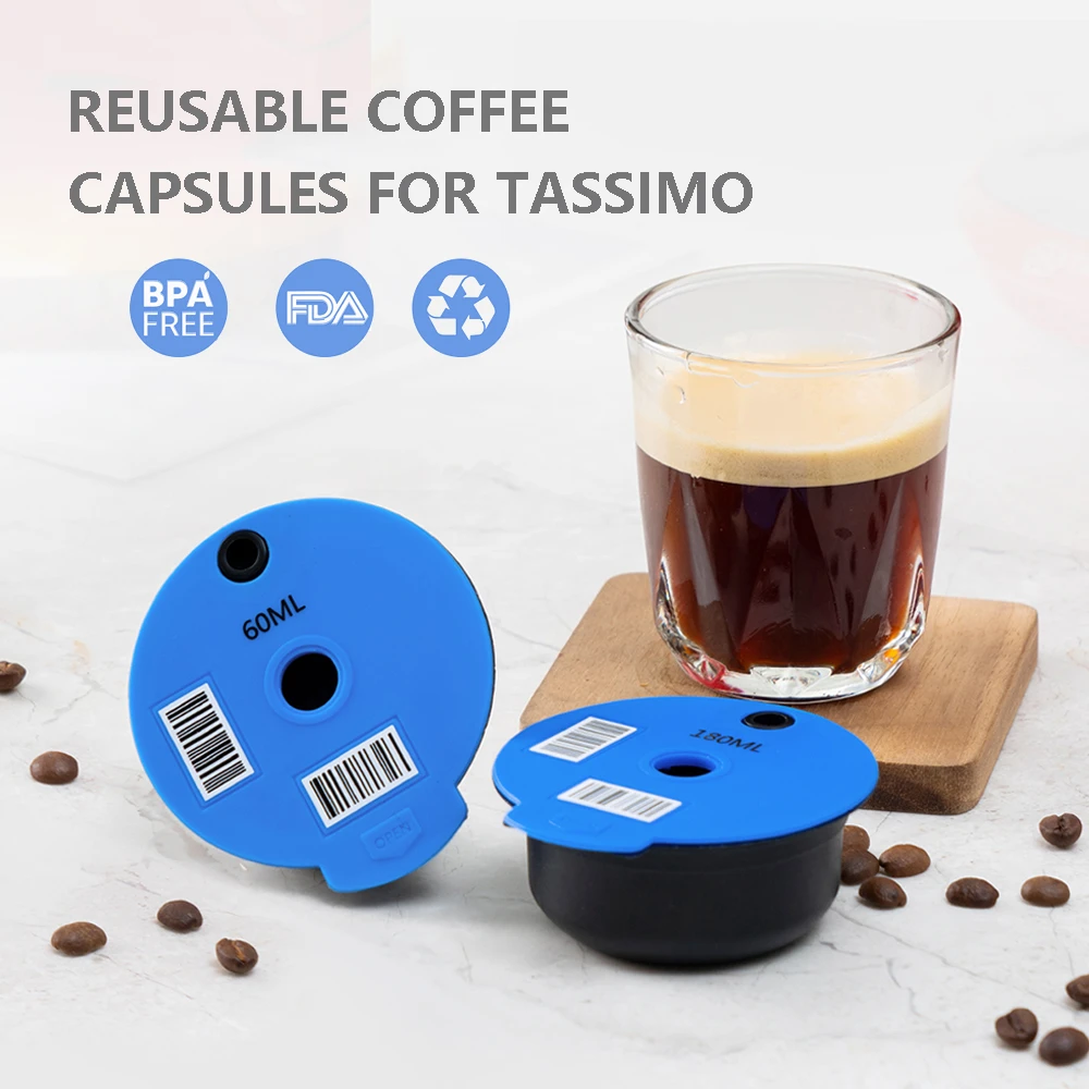 60ML/180ML Refillable Coffee Capsule for Tassimo Bosch Machine Reusable