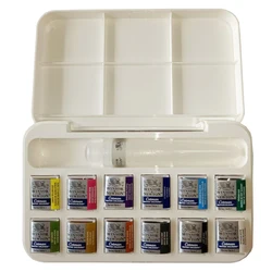 Winsor & Newton cotman – ensemble de pigments pour aquarelle, 12 demi casseroles et un stylo brosse, fournitures artistiques 