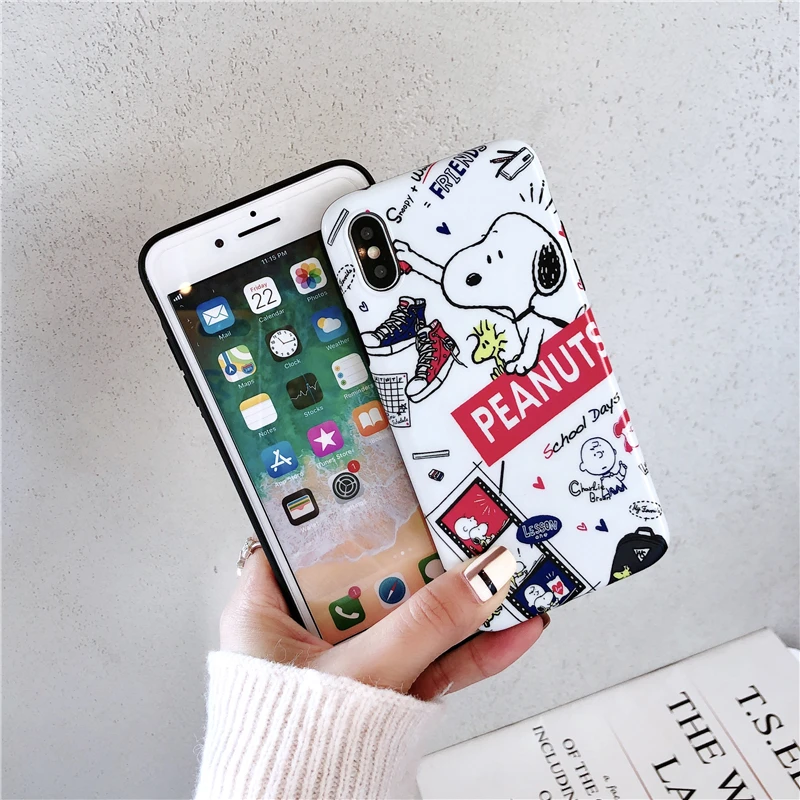 Арахисовое масло собака Чарли коричневый Бигль мультфильм конфеты IMD подарок чехол для телефона для iPhone 7 8 6 6s 11 pro X XS Max Xr Мягкий силиконовый чехол