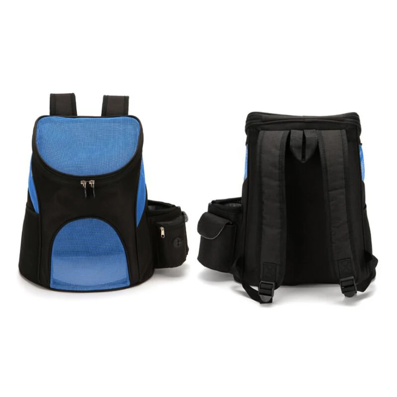 High Quality Dog Backpack Nylon Portable Zipper Breathable Pet Carrier Bags Outdoor Travel Double Mesh Cat Shoulder Bag For Pets