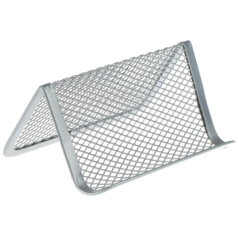 Shelf Office Accessories Organizer Display Stand Practical Desk Storage Desktop Metal Mesh Business Card Holder Fashion Portable
