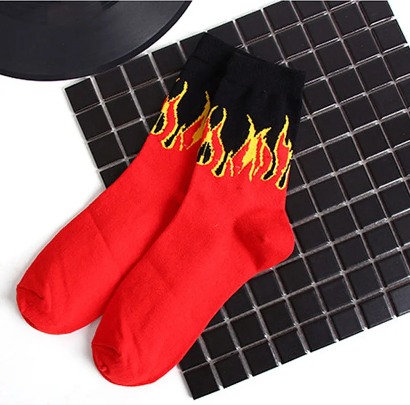 2 шт./партия мужские и носки в стиле хип-хоп цветные для пожарных красные