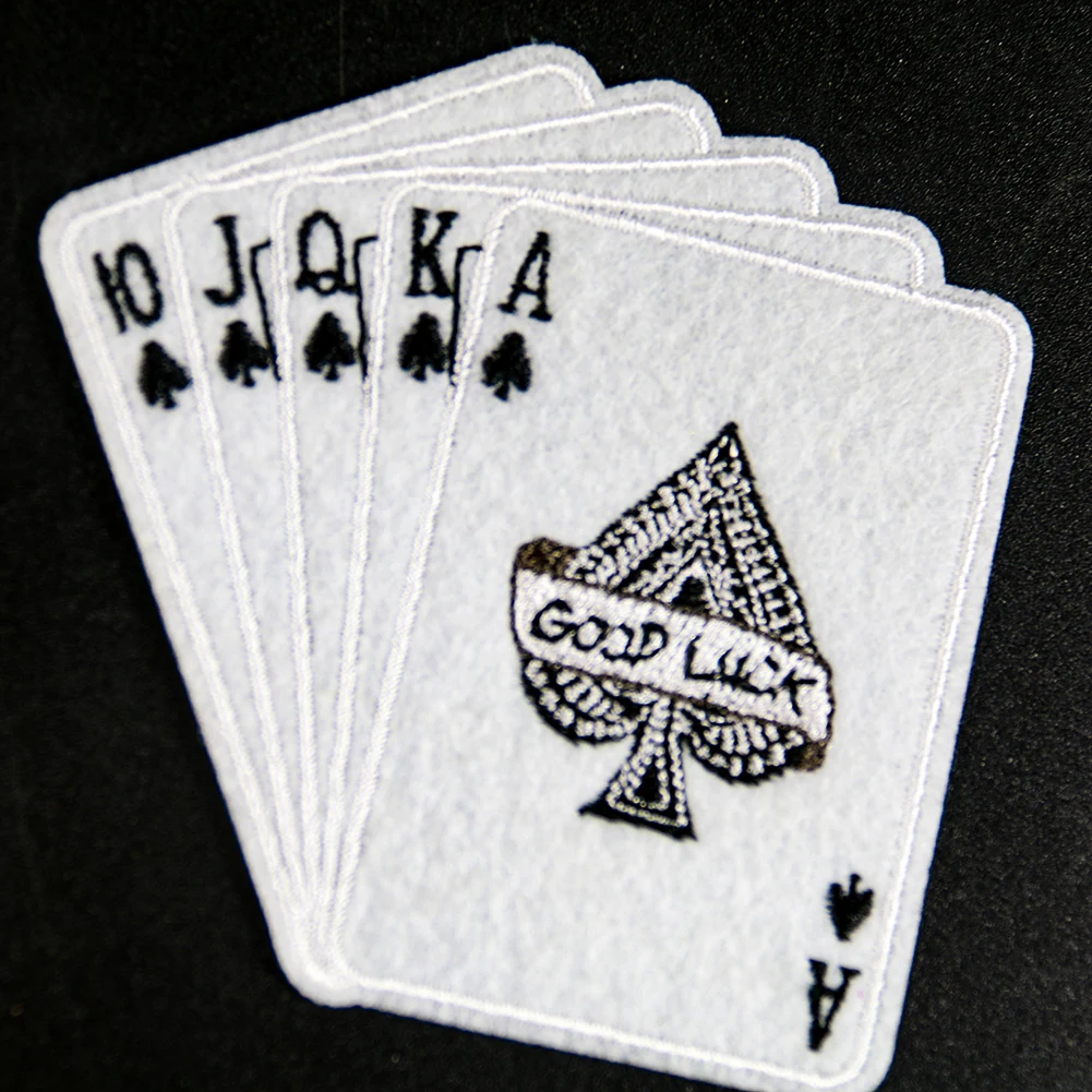 Пики флеш игральные карты складываются на джинсовые шляпы и аксессуары для одежды с вышитыми стикерами усов