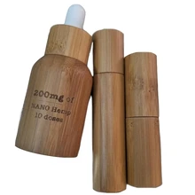 Бамбуковая пеньковая Упаковка из бамбукового стекла бутылка-капельница 1 унция 30 мл 50 мл янтарная бутылка с бамбуковая Пипетка бутылка эфирного масла