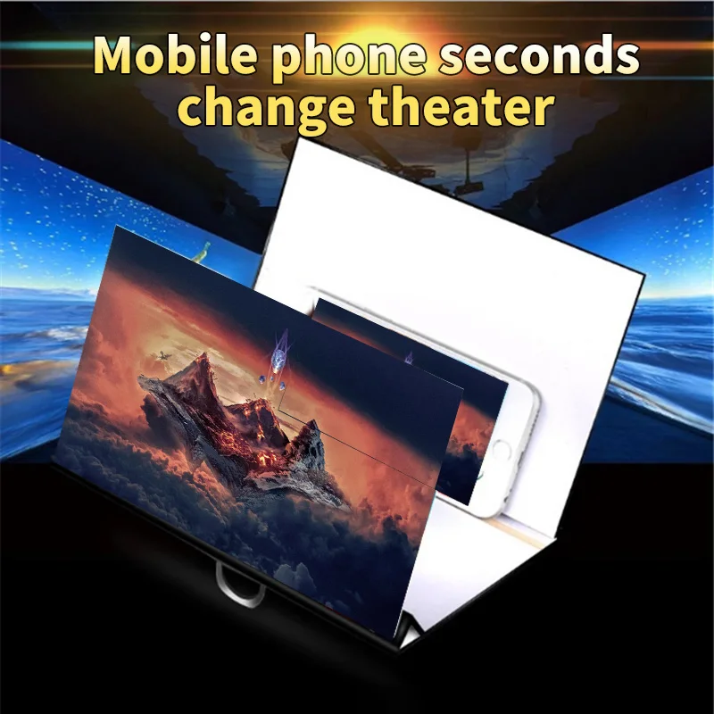 

3D Mobile Phone Screen Magnifier 8 Inch Universal Movie Video Magnifying Glass Eye Protector Multi-Function Smart-Phone Bracket