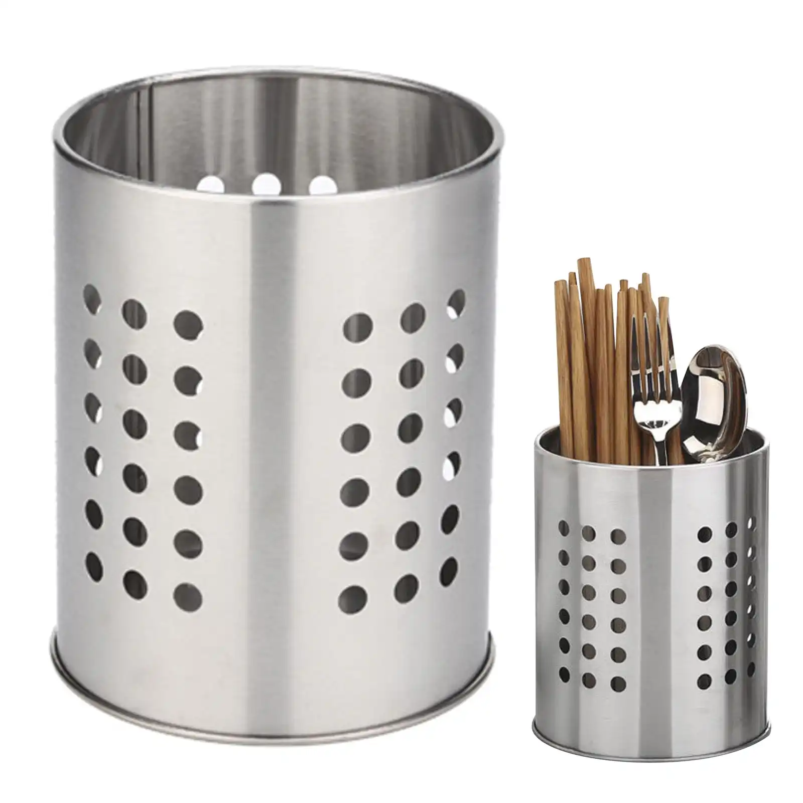 Stainless Steel Cutlery Holder Drainer Storage Chopsticks Spoon Fork Organizer 