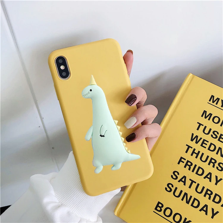 Чехол с 3D рисунком динозавра цыпленка конфет для Xiao mi A1 A2 Lite A3 mi 5X6X8 Lite 9 SE 9T Pro Coque Chicken Funda мягкий чехол из ТПУ - Цвет: Dinosaur Yellow