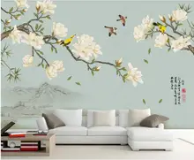 

3d wall murals wallpaper custom mural Chinese style magnolia flower and bird home decor photo wallpaper for walls in rolls