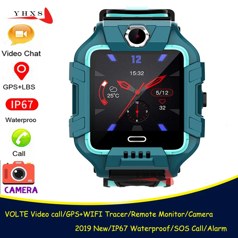 IP67 Waterproof Smart 4G Remote Camera GPS WI-FI Kids Children Students Wristwatch SOS Video Call Monitor Tracker Location Watch