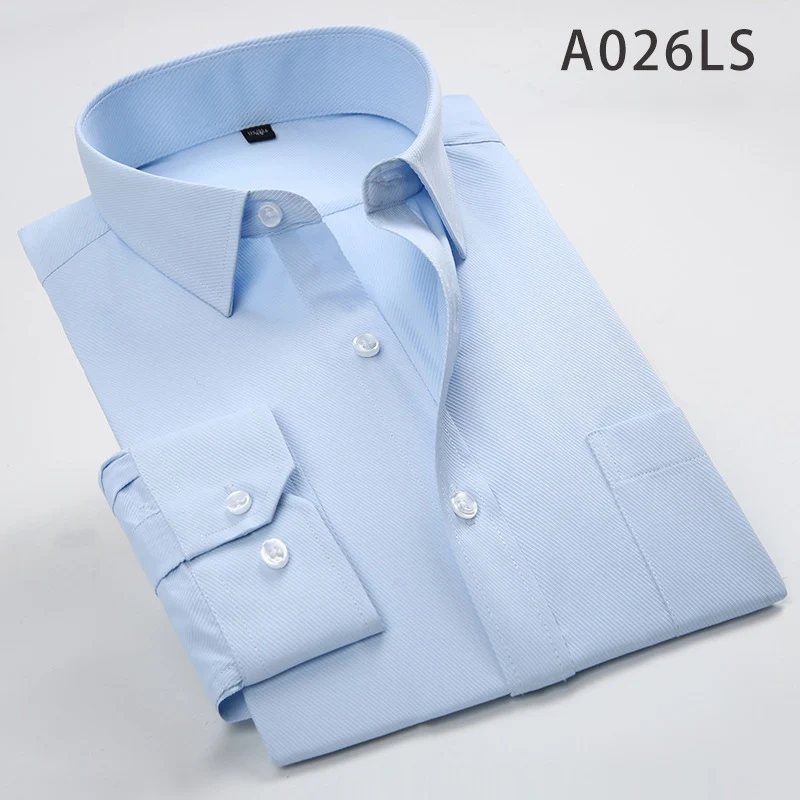 Мужские рубашки masculino Hombre модная однотонная летняя рабочая одежда тонкая мужская одежда умная Повседневная без глажки осень MOOWNUC 4XL 3XL - Цвет: Blue