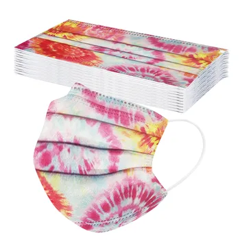 

10/20pc Adult Mouth Mask Tie Dye Print Mascarilla Mascara Disposable Face Mask 3-layer Non-woven Dustproof Mascarillas Masque