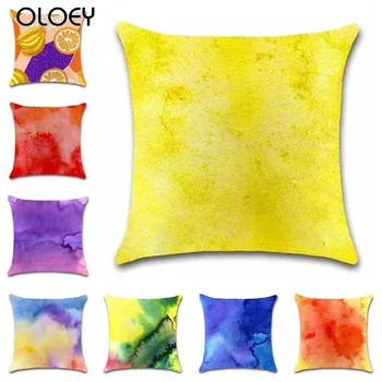 

Colorful Watercolor Polyester Soft Pillowcase, Size 45cmx45cm, Home Bedroom Office Decoration, Hotel Car Decoration Pillowcase .
