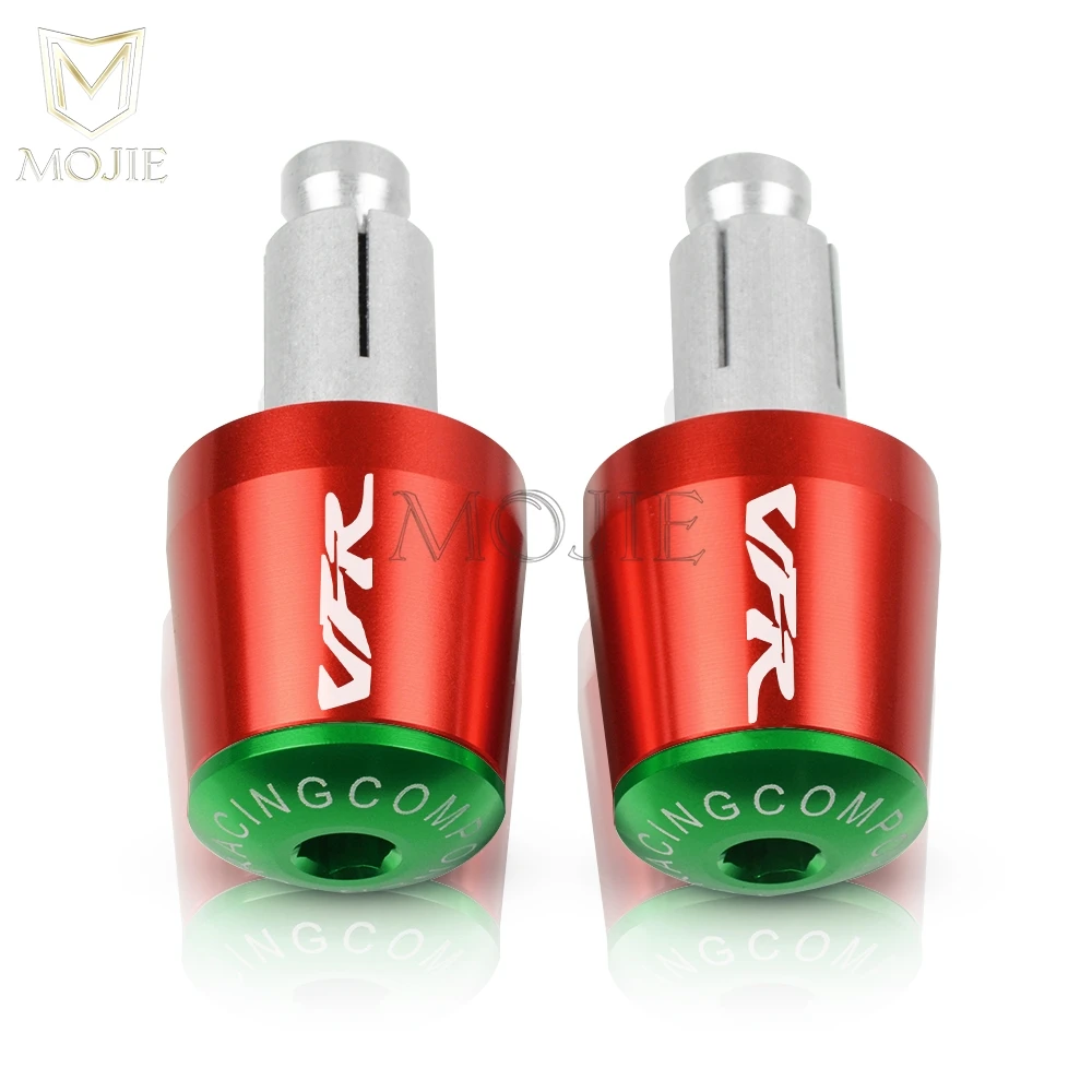 Red Green Рукоятки на руль мотоцикла, торцевая рукоятка, заглушка для HONDA VFR 400 750 800 800F Fi/W1 VTEC 1200F 1200X Crosstourer 1200 - Цвет: Red Green