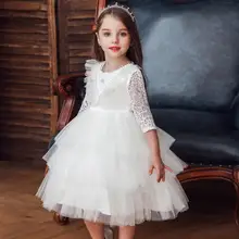 CAILENI/детское многослойное бальное платье с длинными рукавами; фиолетовое платье принцессы для девочек; платье для От 1 до 5 лет девочек на день рождения, свадьбу, вечеринку