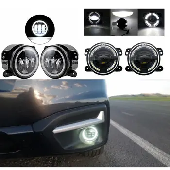 

For Jeep Wrangler Dodge Chrysler Cherokee 2PCS 4 Inch 30W Round LED Passing Fog Lights LED Driving Lamp with Turn Signal and DRL