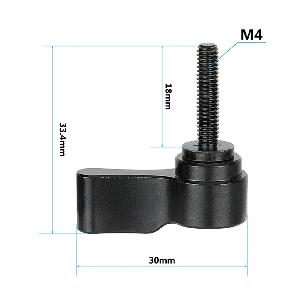 2 Pieces Standard M4 Male Threading (18mm Long) Rotating Knob Adjustable Thumb L