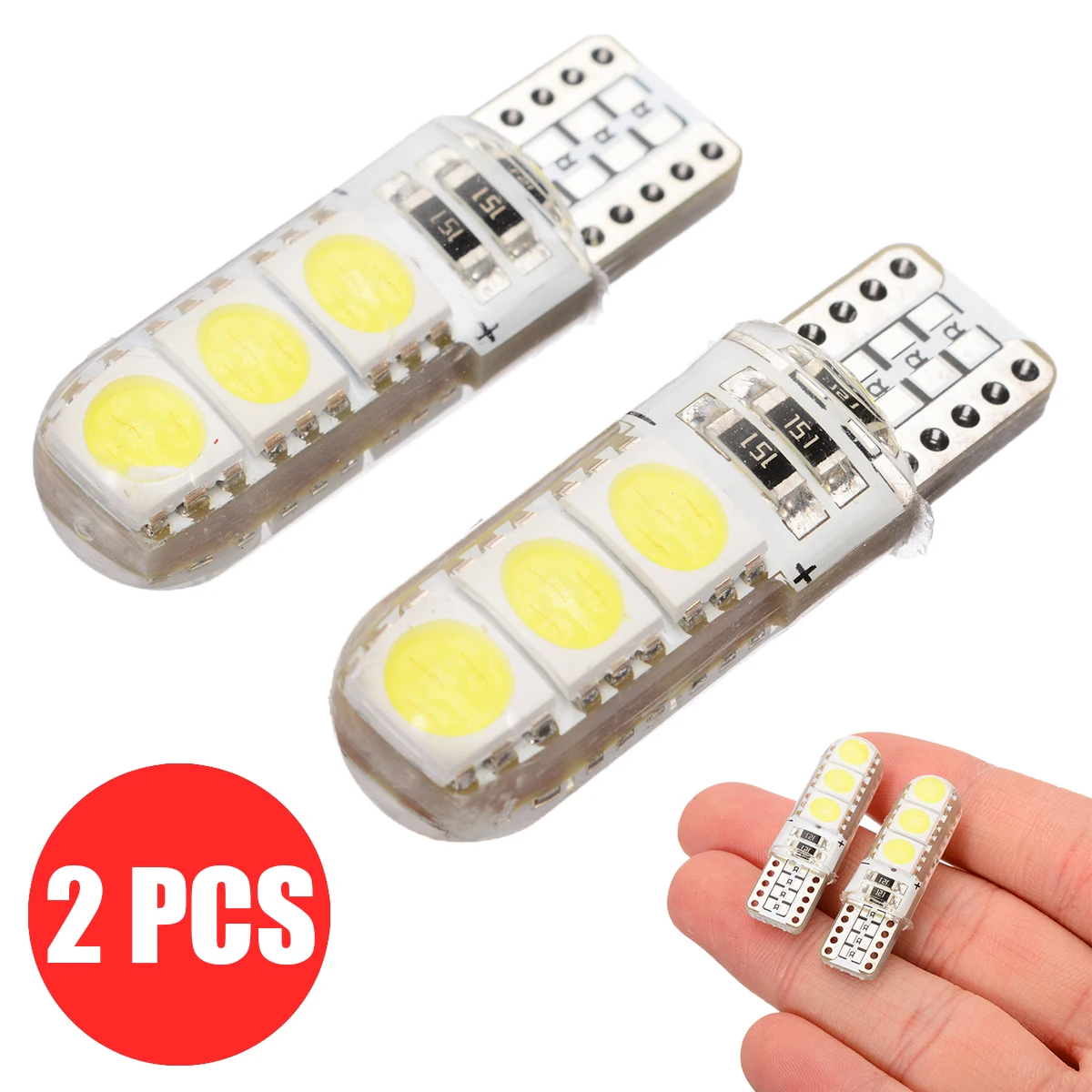 

New Arrival 2pcs T10 5050 6LED Backup Tail Light Silicone Turn Signal Lamp Bulb for Car Light Source