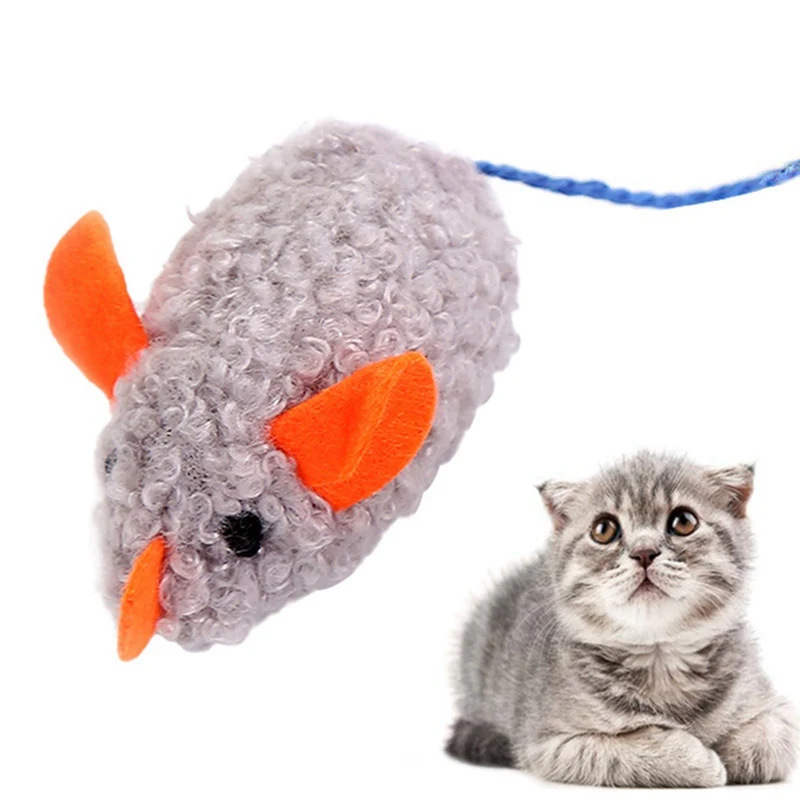 Игрушка для питомцев, игрушечная плюшевая мышь с хвостом для кошек, Интерактивная игрушка для питомцев, прорезыватель, товары для котят