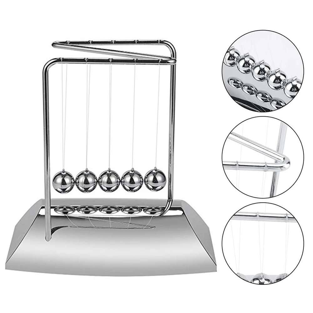 Newton's Cradle Desk Table Decor Metal Pendulum Ball Newton Physics Science Steel Balance | Дом и сад