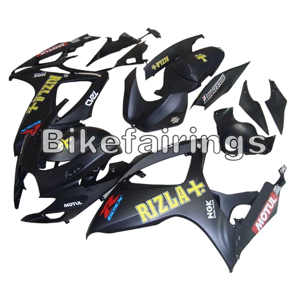 Полный комплект обтекателя Для Suzuki GSXR600 GSXR750 K6 2006 2007 06 07 ABS пластиковые детали для мотоцикла кузов матовый черного, желтого цвета корпуса