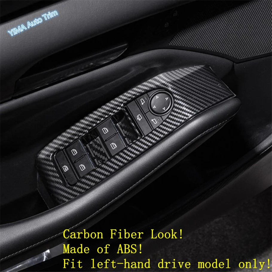 

Lapetus Auto Styling Inner Door Armrest Window Lift Button Cover Trim Fit For Mazda 3 Hatchback Sedan 2019 2020 ABS Carbon Fiber