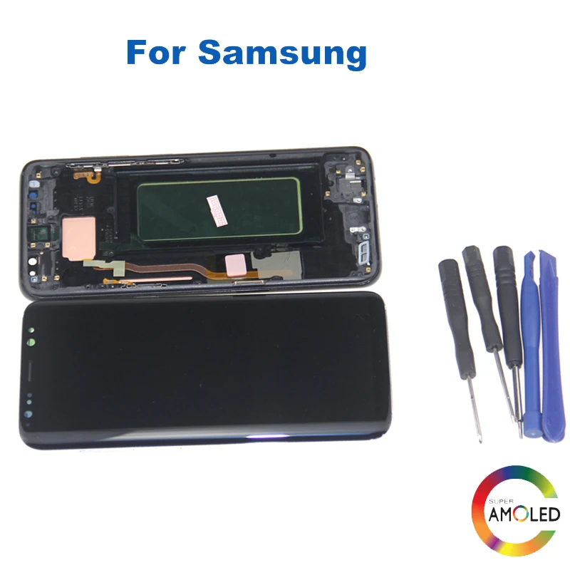 

Super AMOLED Screen For Samsung Galaxy S8 G950F G950A G950FD lcd display with touch screen Digitizer+Tools