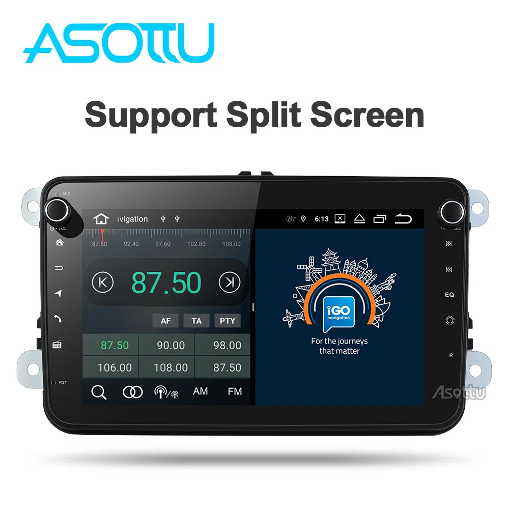 Clearance Asottu android 9.0 PX30 car dvd gps navigation for skoda for vw golf 6 7 polo tiguan passat b6  b5 gps player car 5