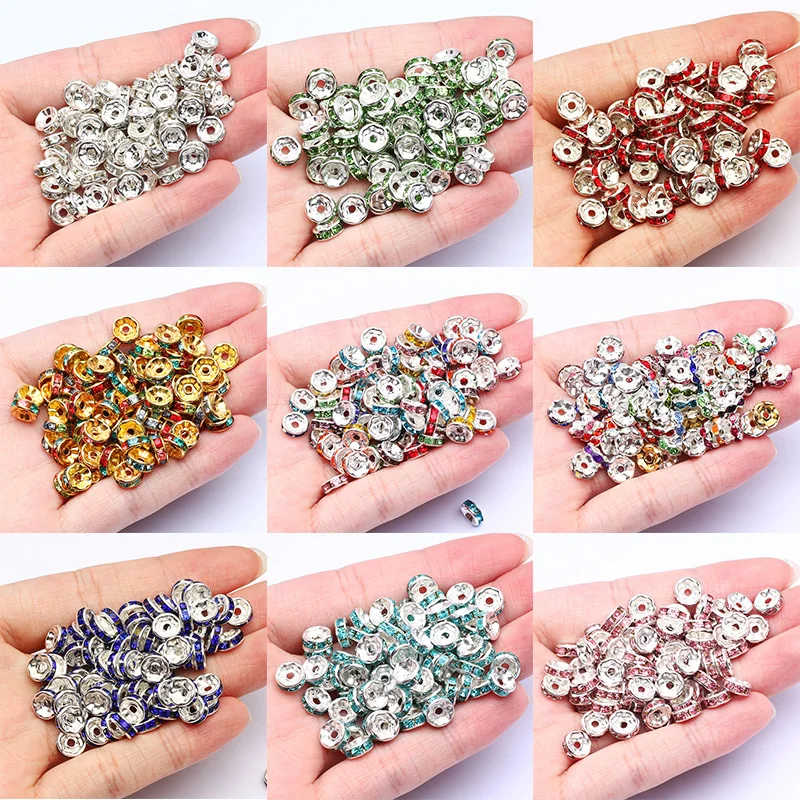 50 Unids/lote 4 6 8 10mm AB Color Rondelle Cuentas De Cristal Cuadrado Redondo Cuentas Paciadoras Sueltas Para Joyería DIY Hacer Pulsera - AliExprs 36