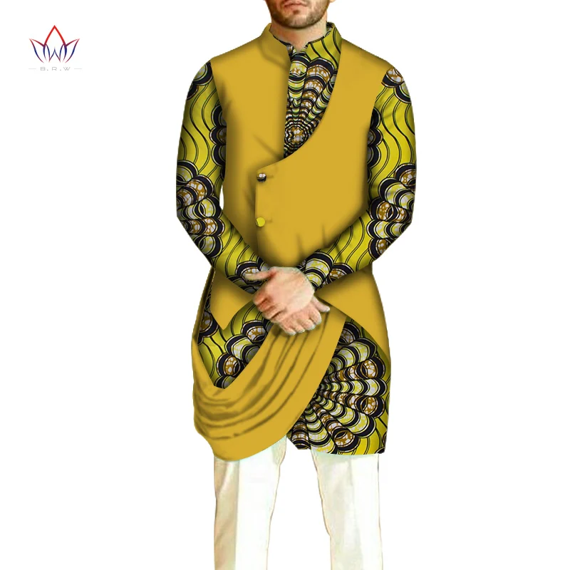 African Men Clothes Cotton Dashiki Men Long Sleeve Shirt Top Shirts Bazin Riche Men Shirt Traditional African Men Shirt WYN1016
